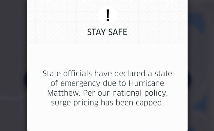 A surge pricing notice issued by Uber in Orlando, Florida.