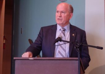 Gov. Bill Walker speaks in Haines. (Photo by Emily Files/KTOO)