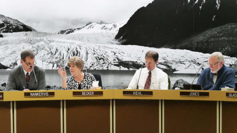 The Juneau Assembly discuss a proposed fireworks ordinance at its work session Oct. 31, 2016. (Photo by Lakeidra Chavis/ KTOO)