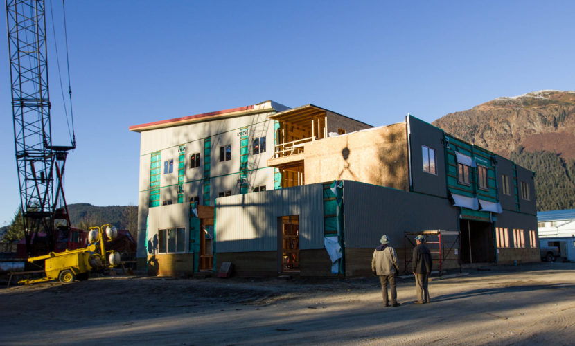 The Housing First Project under construction on November 17, 2016. (Photo by David Purdy/KTOO)