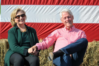 Hillary and Bill Clinton attend the 37th Harkin Steak Fry on Sept. 14, 2014, in Indianola, Iowa. Steve Pope/Getty Images