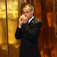 Donald Trump's first campaign manager Corey Lewandowski speaks on the phone at Trump Tower following the conclusion of primaries in northeastern states on April 26, 2016. Spencer Platt/Getty Images