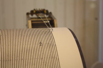 A seismograph at Mission San Juan Bautista in San Juan Bautista, California, on Feb. 23, 2012. The mission is located along the San Andreas fault.