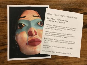 Sitka Stands for Standing Rock event will feature an hour of yoga, an art auction, and letter writing. (Photo by Emily Russell/KCAW)