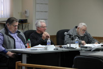 Commissioners Darroll Hargraves, Lynn Chrystal, and Lavell Wilson were present for three days of public hearings in the Bristol Bay region. Pictured here in Dillingham Tuesday.