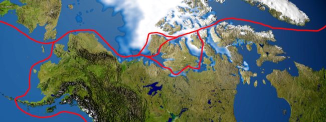 The Northwest passage connects the Pacific and Atlantic Oceans. (NASA)