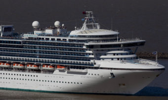 A Princess Cruise Line ship leaves Buenos Aires' port in Argentina in 2012. Natacha Pisarenko/AP