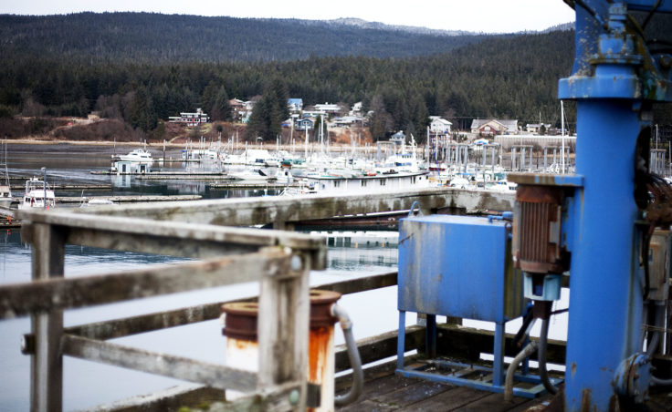 Auke Bay's Statter Harbor is visible next to the Auke Bay Marine Station on Tuesday, Jan. 31, 2017. Juneau Docks and Harbors is interested in the NOAA property for a potential Statter Harbor expansion. (Photo Tripp J Crouse/KTOO)