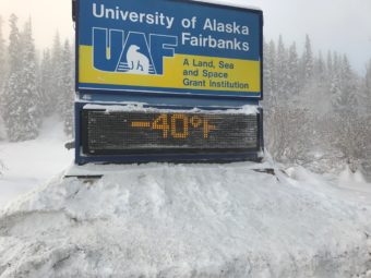 The University of Alaska Fairbanks campus on Jan. 18, 2017. (Photo by Amanda Frank)