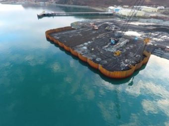Construction on the $11 million dock began in the fall and should be complete within a few weeks, says Lake and Peninsula Borough manager Nathan Hill. (Photo courtesy of Lake and Peninsula Borough)