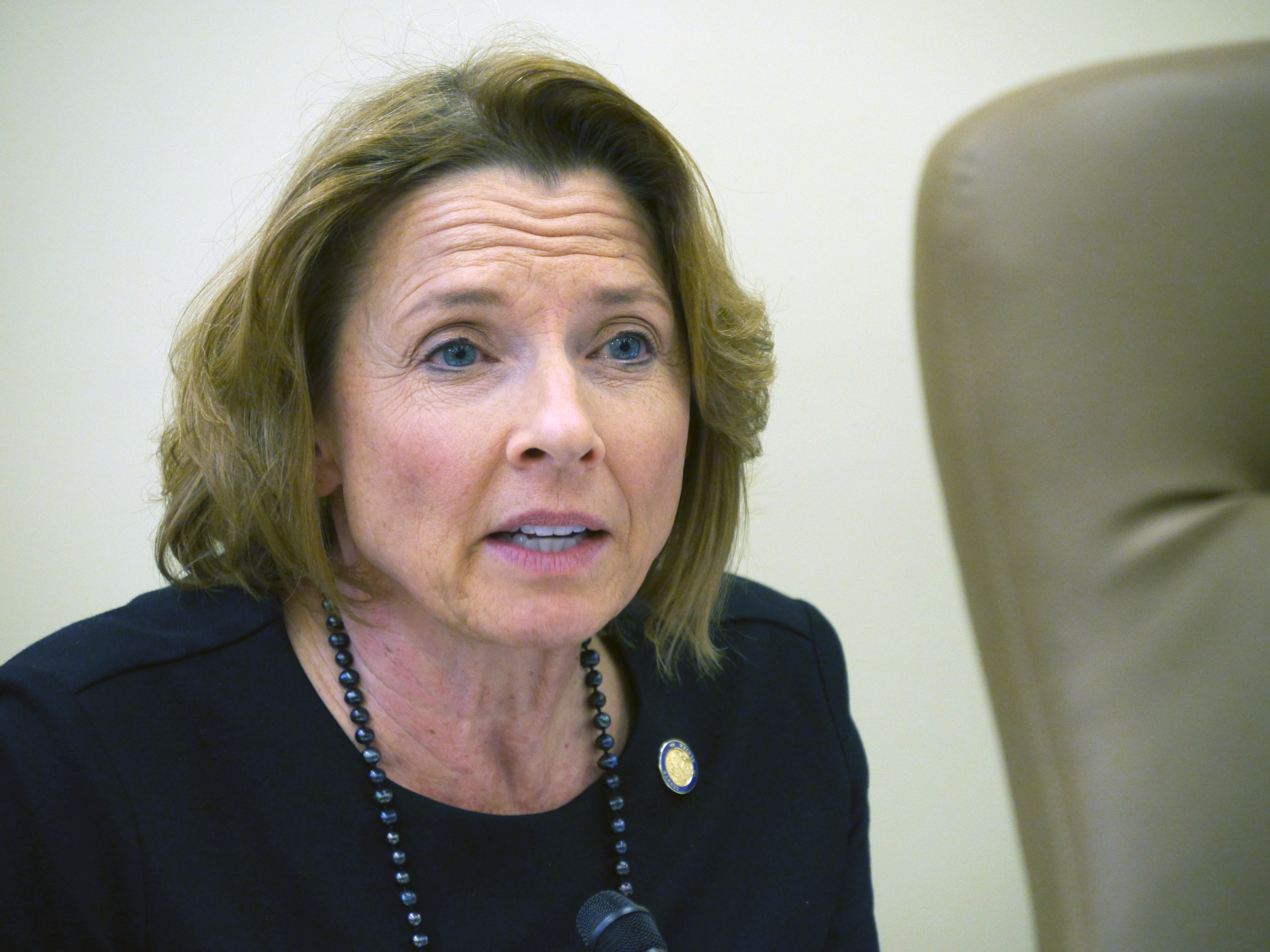 Sen. Cathy Giessel, R-Anchorage, at a Senate Majority press availability, February 13, 2017. (Photo by Skip Gray/360 North)