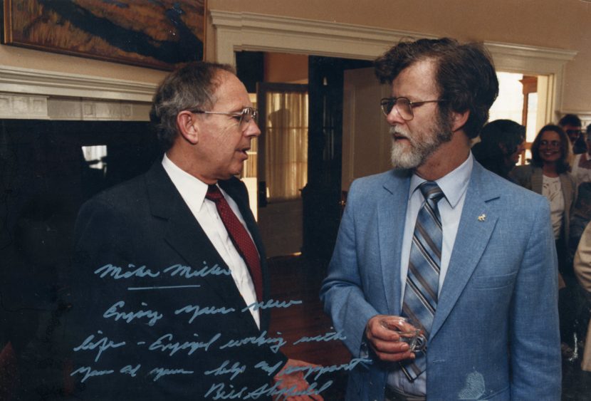 Gov. Bill Sheffield and Rep. Mike Miller in a 1986 photo.