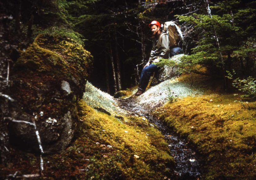 Mike Miller takes a rest while hiking the Chilkoot Trail in this 1967 photo.