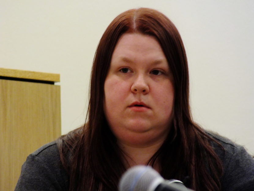 Tiffany Johnson née Albertson testifies Wednesday during the Christopher Strawn homicide trial.