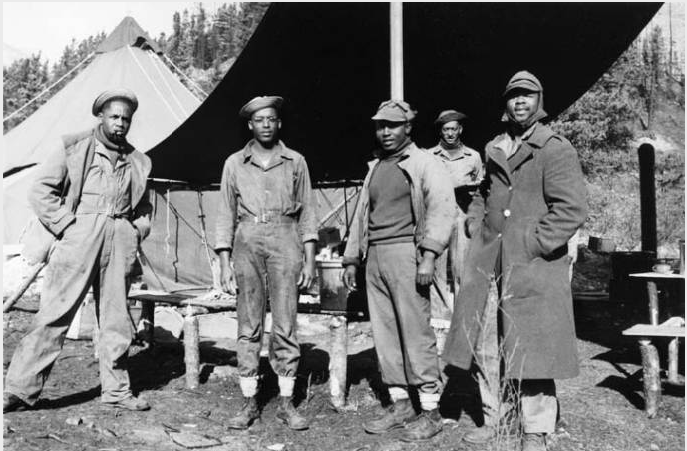 Historian Lael Morgan said the 10,000 U.S. soldiers who built the Alaska Highway included about 3,500 African-American troops, who mainly worked from Alaska southward into Canada. (Photo by U.S. Army/University of Alaska archives)