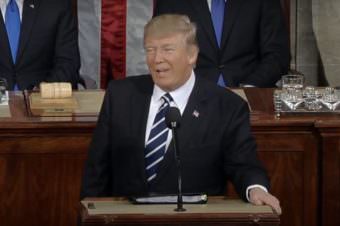 President Donald Trump makes his address to a Joint Session of Congress on Feb. 28, 2017 (Screenshot of White House video)