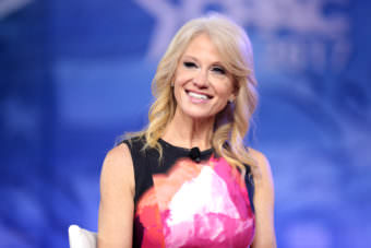 Kellyanne Conway speaking at the 2017 Conservative Political Action Conference (CPAC) in National Harbor, Maryland.
