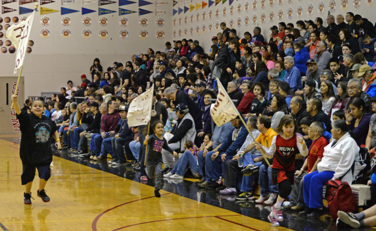 Basketball fans packed the bleachers for Hoonah B and C bracket games against Hydaburg and Yakutat during the Juneau Lion's Club 69th Annual Gold Medal Basketball Tournament. (File photo by Klas Stolpe)