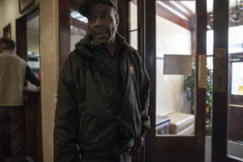 James Cole talks about his surprise at having to leave the Bergmann Hotel on Friday, March 10, 2017 in Juneau, Alaska. Tenants were kicked out after the city condemned the building for ongoing health and safety issues. (Photo by Rashah McChesney/Alaska's Energy Desk)