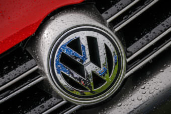 The logo on a Volkswagen Golf R32 at the Scottish VAG Show 2013 held in Scotland.