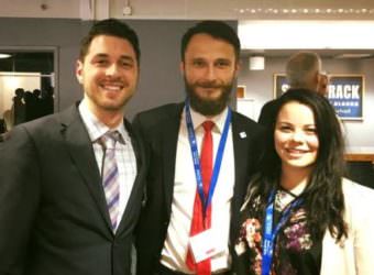 Model Arctic Council delegates included University of Alaska Anchorage student Caleb Amos, faculty advisor Piotr Graczyk from UiT The Arctic University in Norway, and York University student Veronica Guido from Canada.