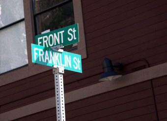 In its early days, Franklin Street almost ended at Front Street because one person refused to give up a lot, so the thoroughfare could be extended to the waterfront. (Photo by Tripp J Crouse/KTOO)