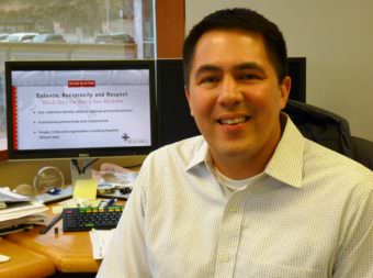 Sealaska President Anthony Mallott poses for a photo in his office. The Juneau-based regional Native corporation is distributing $10.6 million to its 22,000 members this month. (Photo by Ed Schoenfeld, CoastAlaska News)