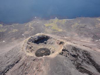 A new batch of lava developing on Cleveland Volcano has prompted scientists to raise the alert level. (Photo courtesy U.S. Geological Survey via Wikimedia Commons)