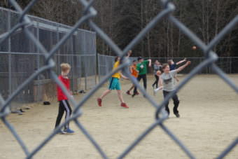 Dzantik'i Heeni Middle School track and field team throws shot put on Tuesday, April 18, 2017.