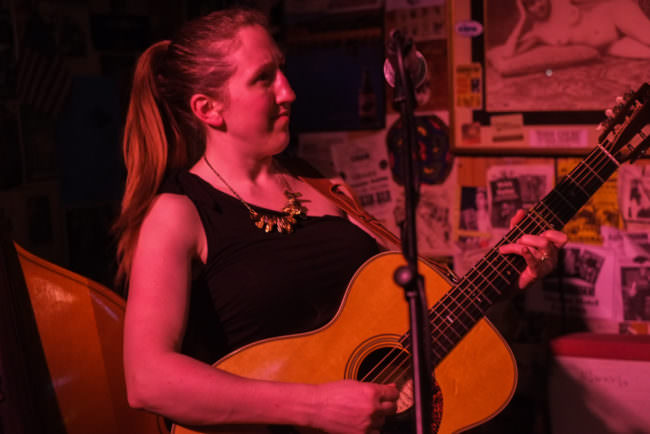 Erin Heist plays with North Country Cajun Club Friday at the Alaskan. Photo By Annie