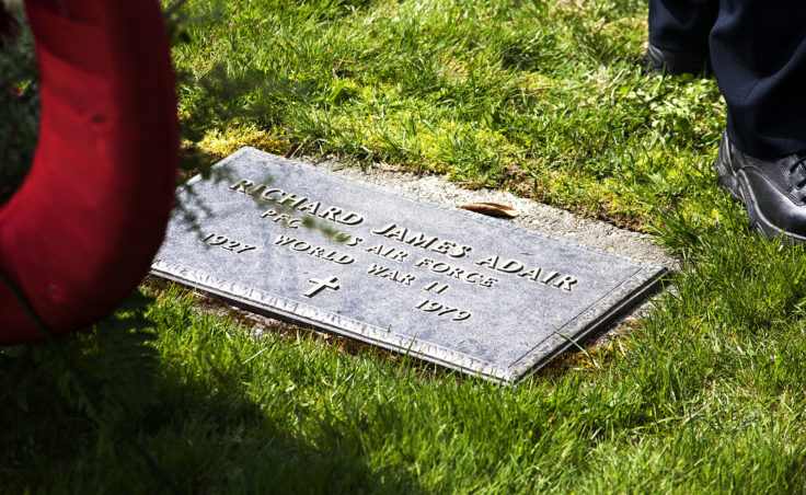 The grave site of Richard Adair, who was killed in action in 1979. (Photo by Tripp J Crouse/KTOO)