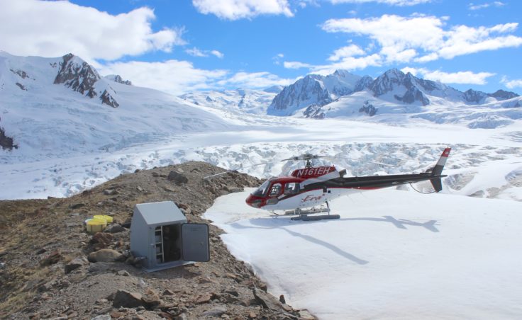 Technicians service a remote seismic station in the Wrangell-St.Elias region.