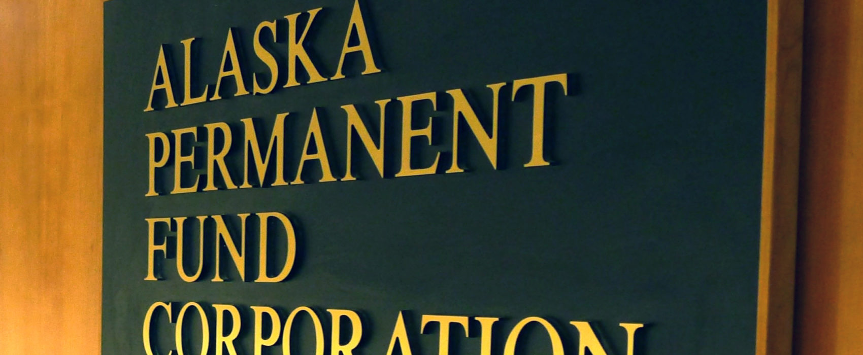 Alaska Permanent Fund Corporation sign, March 14, 2016.