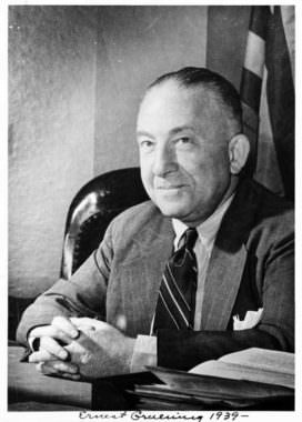 Ernest Gruening was Alaska's governor from 1939 to 1953. He signed the income tax into law in 1949