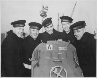 The five Sullivan brothers were all killed in the World War II sinking of the USS Juneau on Nov. 13, 1942. From left to right: Joseph, Francis, Albert, Madison and George Sullivan.