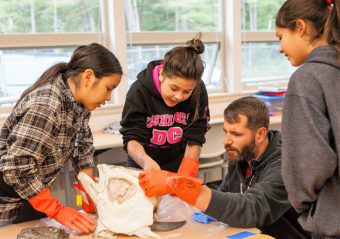 James White teaches a lesson on halibut fishing during Sealaska Heritage Institute’s Open the Box Math and Culture Academy in July 2016. (Photo by Nobu Koch/Sealaska heritage Institute)