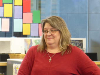 Valorie Ringle is an English teacher at Yaakoosge Daakahidi High School. She was recognized for her retirement by the Juneau School Board in the Thunder Mountain High School library on Tuesday.