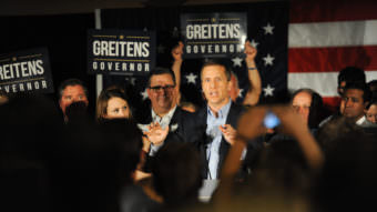 Missouri Gov. Eric Greitens after securing the GOP nomination in August of 2016. Allies of Greitens are using a nonprofit group to advance his legislative agenda.
