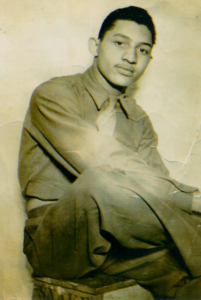 Leonard Larkins was sent to Alaska with about 1,200 other black troops in the segregated 93rd Engineer Regiment soon after he joined the Army in 1942. (Photo courtesy of Larkins Collection, Leonard Larkins)