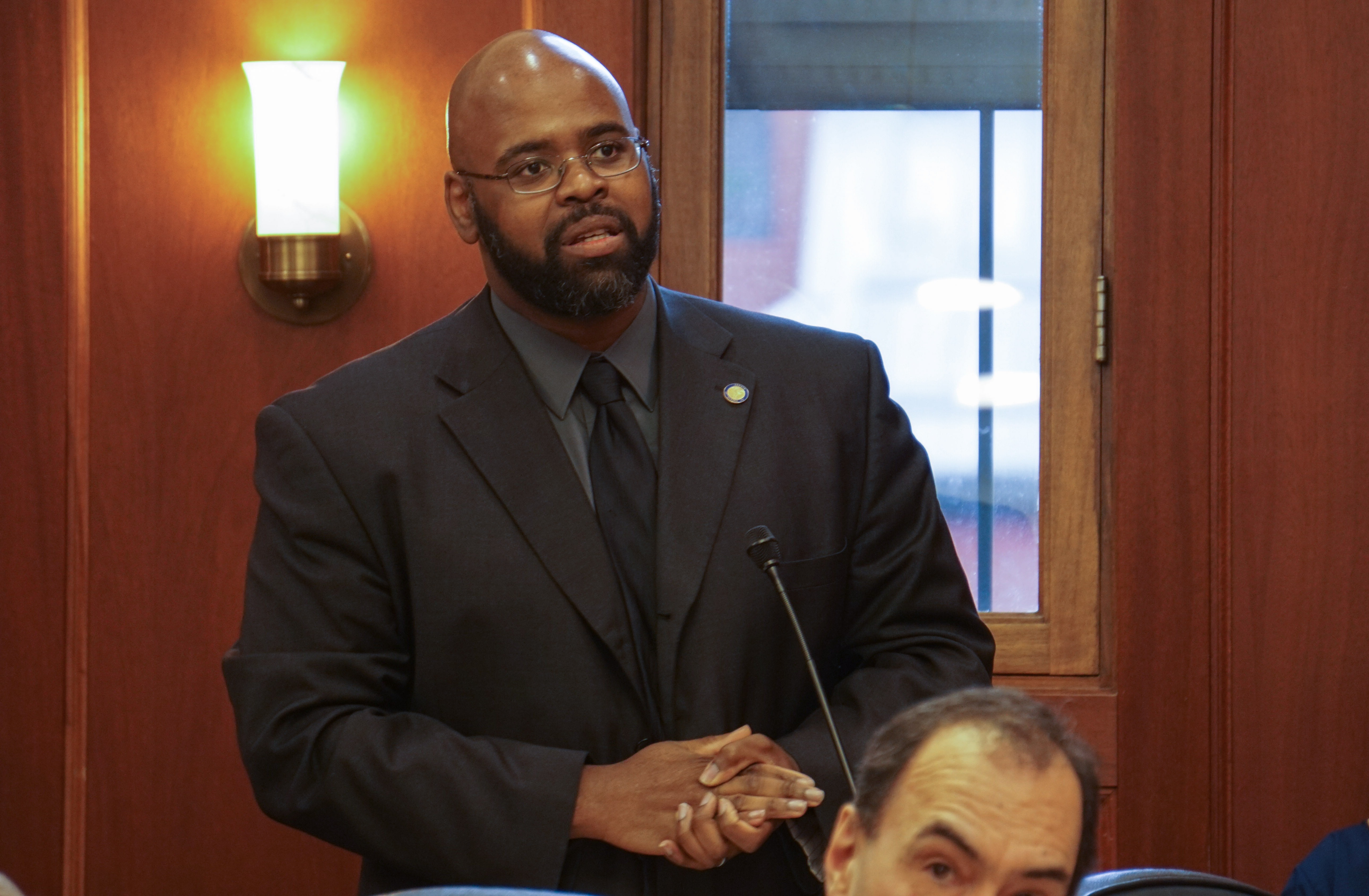 Sen. David Wilson, R-Wasilla, addresses his colleagues in the Senate on Friday, June 16, 2017.