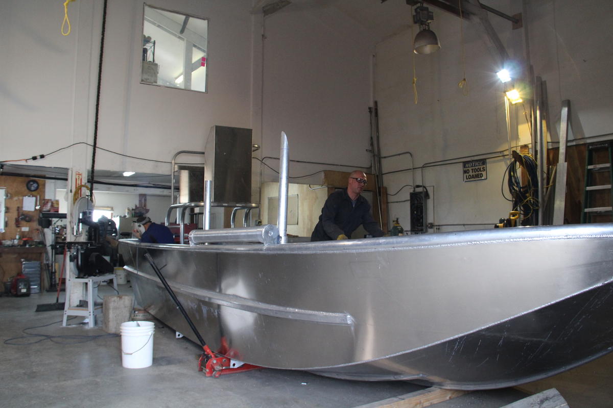 This is the second skiff Fishy Fabrications has produced from the ground up. (Photo by KDLG)