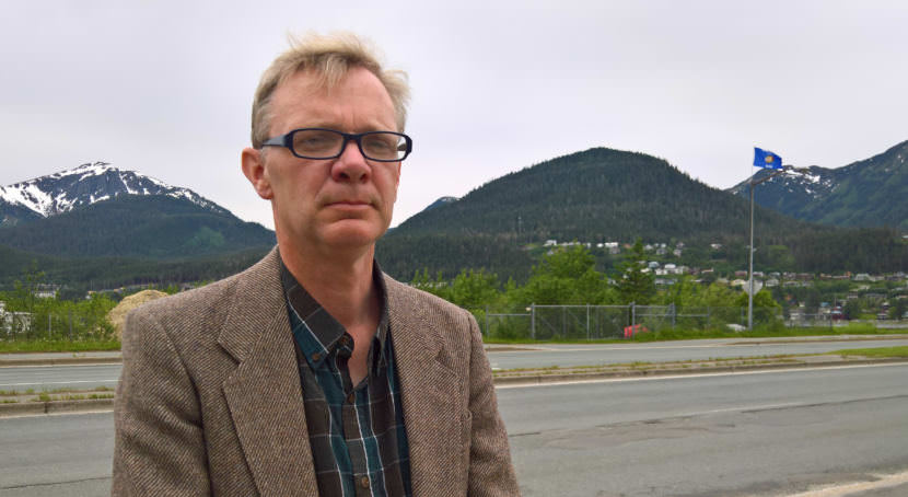 Juneau man Greg Fitch poses for a portrait in Juneau on June 8, 2017. Fitch filed paperwork to run for Republican Don Young's seat in Congress in 2018. (Photo by Jeremy Hsieh/KTOO)