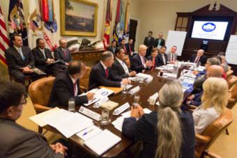 President Donald Trump met with Alaska Gov. Bill Walker, other governors and energy officials in a roundtable discussion Thursday, June 29, 2017, in Washington, D.C. (Photo courtesy White House)