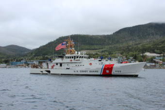 The Coast Guard Cutter Bailey Barco pulls into its homeport of Ketchikan on May 12, 2017. The vessel and its crew completed a journey of 7,130 miles to reach Alaska from Key West, Florida. (Photo courtesy U.S. Coast Guard)