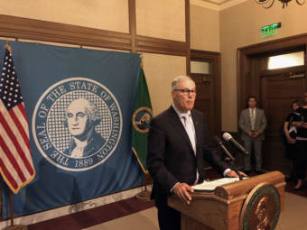 Washington Gov. Jay Inslee declared a third special session on Wednesday and said it was time to ''crack the whip'' on lawmakers to get a budget deal and avoid a July 1 government shutdown. (Photo by Austin Jenkins/Northwest News Network)