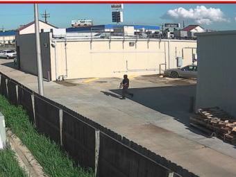A surveillance camera image showing the gunman who shot three Baton Rouge police officers, killing three, last year.