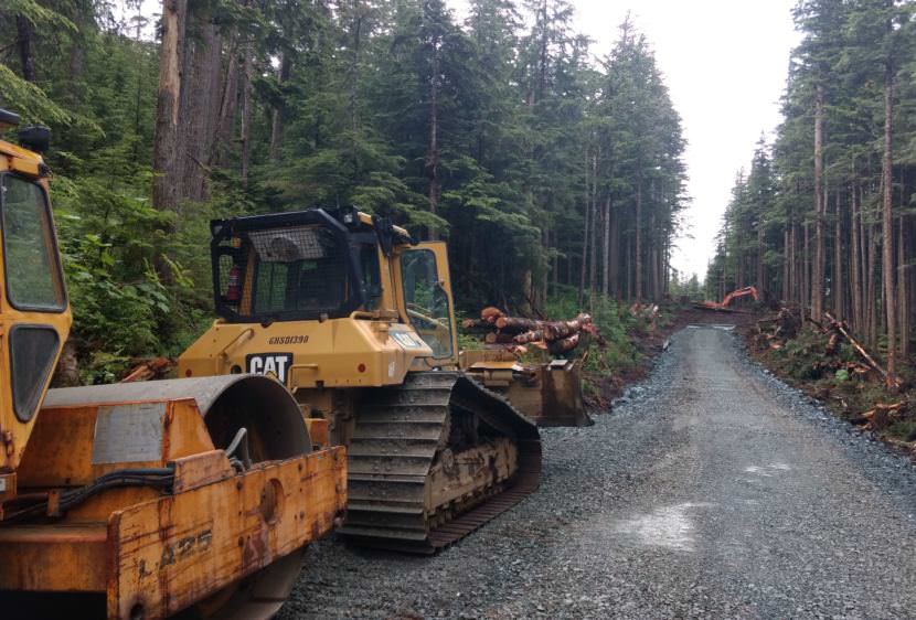 Crews from Enco Alaska work on the West Douglas pioneer road on June 16. The road is slated to be completed by the end of summer. 
