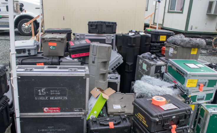 Empty cases used to transport television production equipment to Juneau for Wild Alaska Live. (Photo by Mikko Wilson/KTOO)