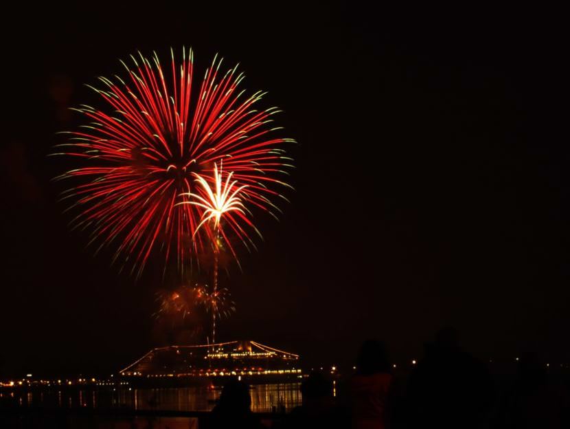 People watch the fireworks launched from Gastineau Channel for the 2017 Fourth of July celebration. (Photo courtesy Matt Miller)