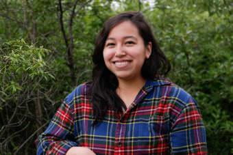 Jasmine Gil, originally from Bethel, is studying the effects of wildfires on permafrost with the Polaris Project, 50 miles north of the Yukon-Kuskokwim hub. (Photo by Katie Basile/KYUK)